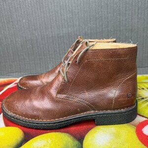 Born Mens Size 10.5M Brown Leather Lace-Up Chukka Ankle Boots